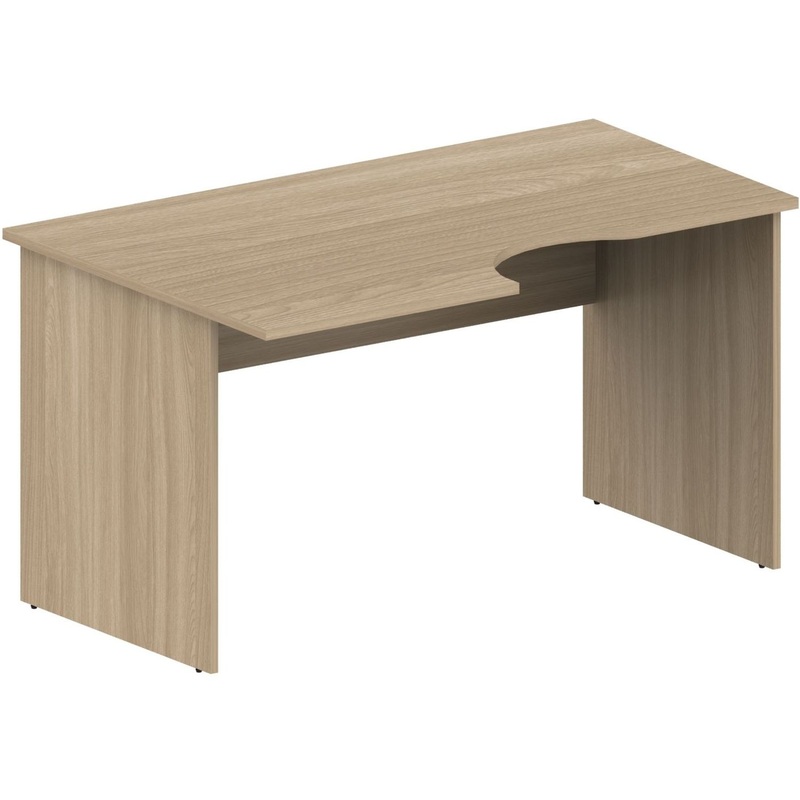 Изображение товара Эргономичный левый рабочий стол Агат А-33L ясень шимо 1400х900 мм
