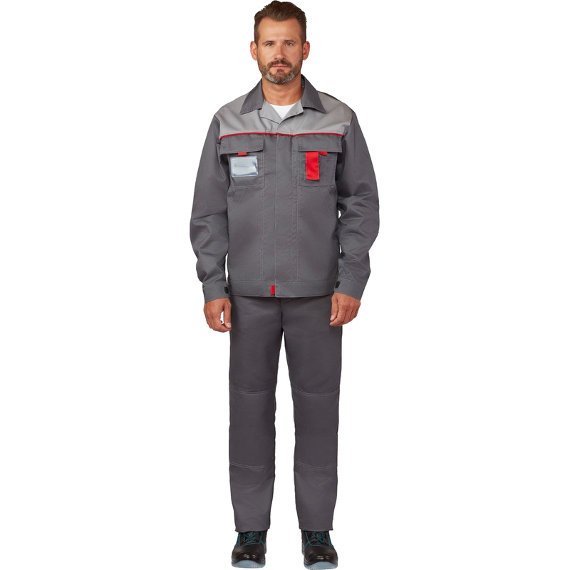 Изображение товара Костюм рабочий летний мужской л10-КПК темно-серый/светло-серый 56-58