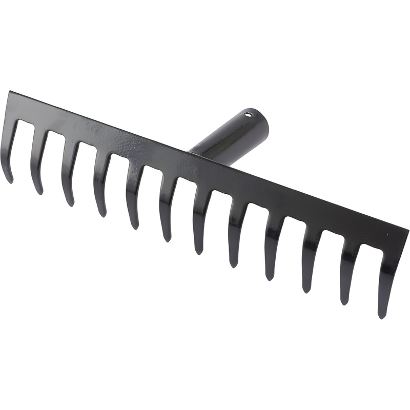 Изображение товара Грабли прямые без черенка 12 зубьев 30.5 см для сада