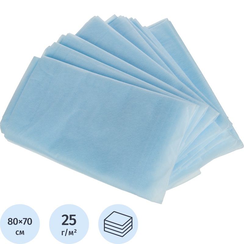 Изображение товара Простыня одноразовая Ньюфарм голубая 80x70 см нестерильная 20 шт