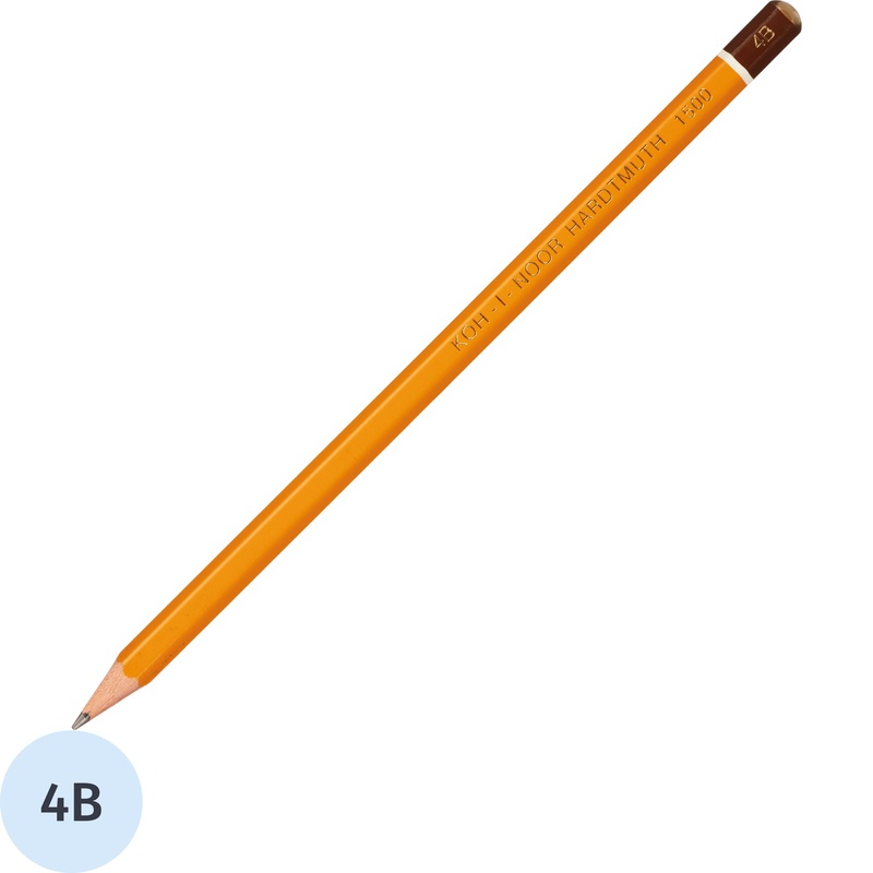 Изображение товара Карандаш чернографитный 4B Koh-I-Noor 1500 заточенный шестигранный Чехия