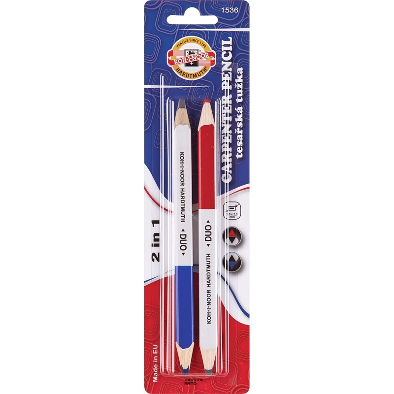 Изображение товара Карандаш столярный Koh-I-Noor duo 1536 Kin 2B (2М) 175 мм двойной (2 штуки в упаковке)