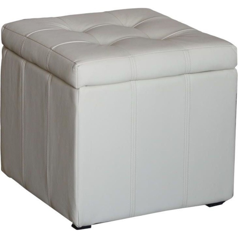 Изображение товара Пуф Модерна с ящиком для хранения бежевый (искусственная кожа, 460x460x460 мм)