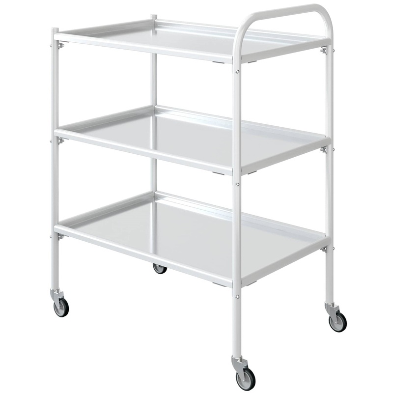 Изображение товара Медицинский стол процедурный СПп-02-МСК/502М белый с полками и колесами