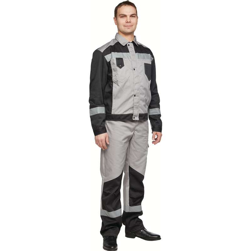 Изображение товара Рабочий летний мужской костюм л21-КБР из смесовой ткани с отражающими полосами