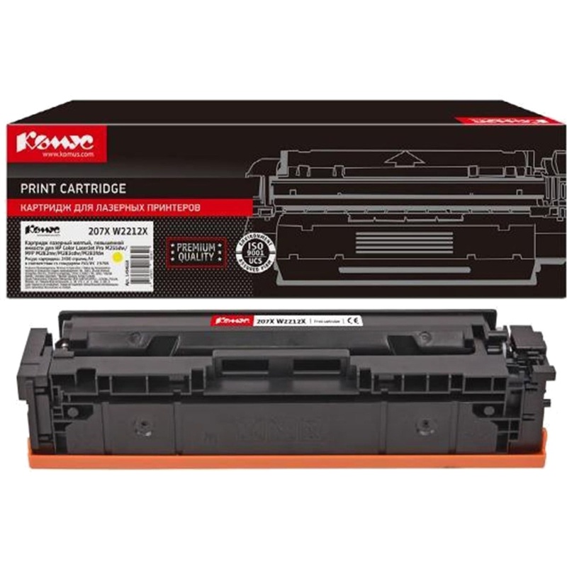 Изображение товара Уценка. Картридж лазерный Комус 207X W2212X для HP желтый совместимый повышенной емкости