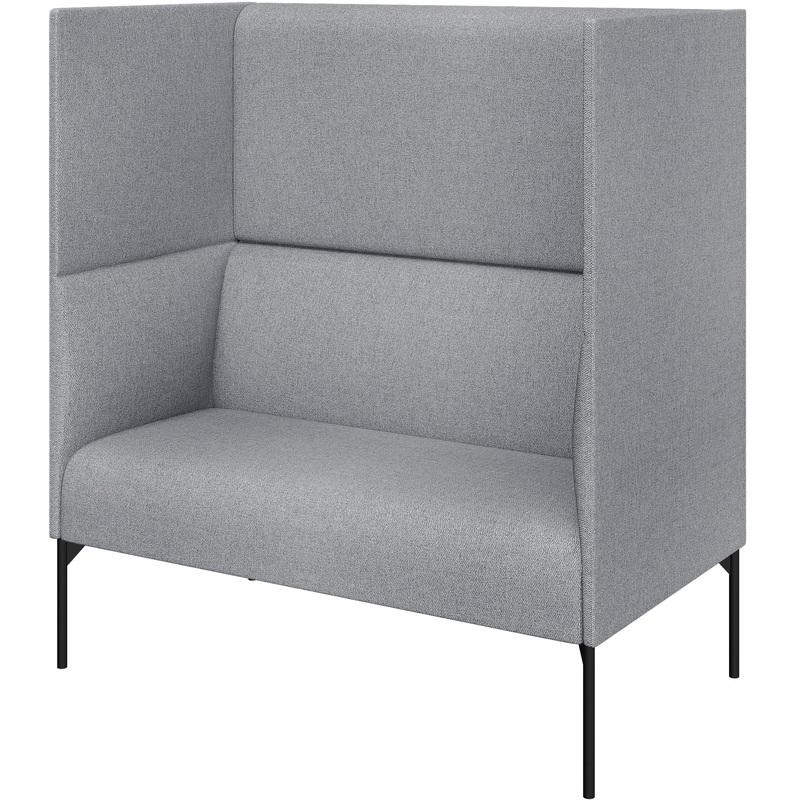 Изображение товара Двухместный диван Бридж светло-серый ткань с металлическими опорами