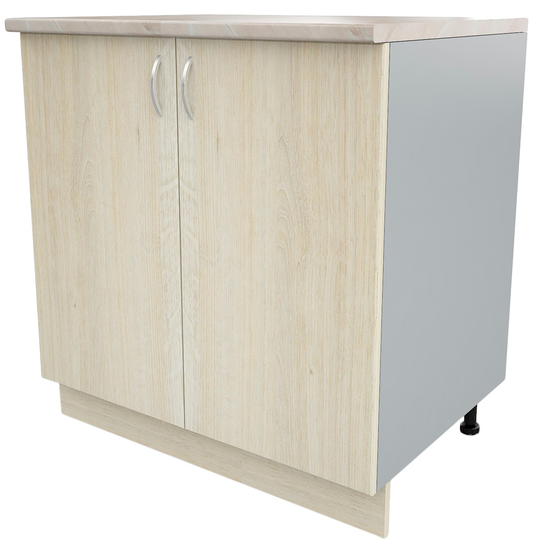 Изображение товара Напольный шкаф Ринг АТ 080 из ЛДСП светлый дуб шамони с серым каркасом