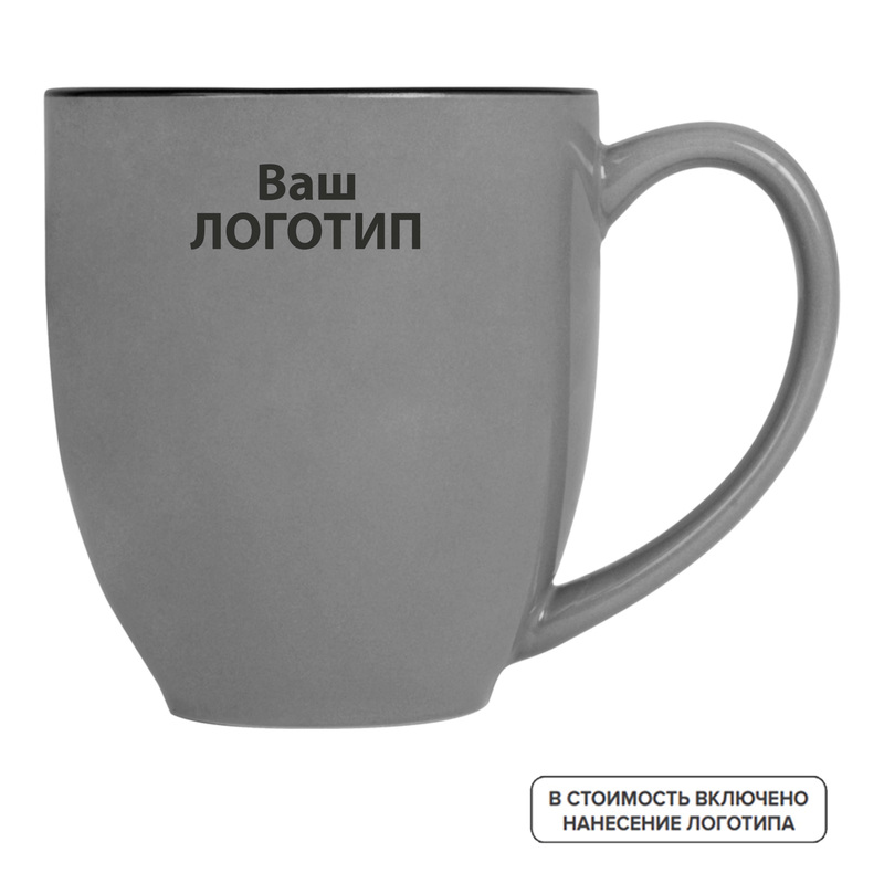 Изображение товара Кружка Gracy керамическая 450 мл с индивидуальной одноцветной печатью (872817, 96 штук в упаковке)