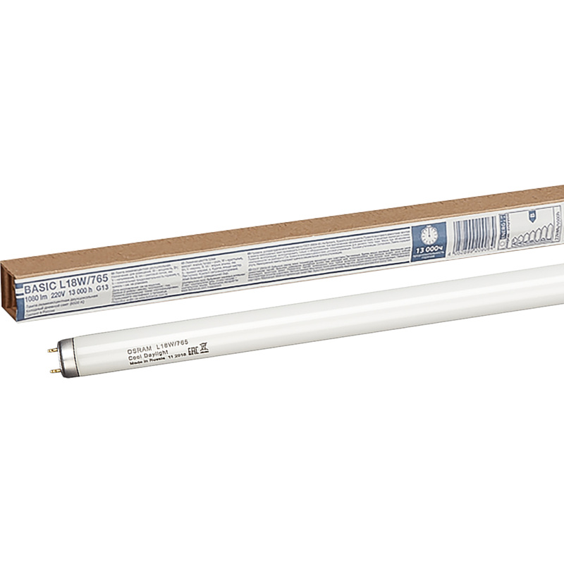 Изображение товара Лампа люминесцентная Osram 18 Вт G13 T8 холодный белый свет