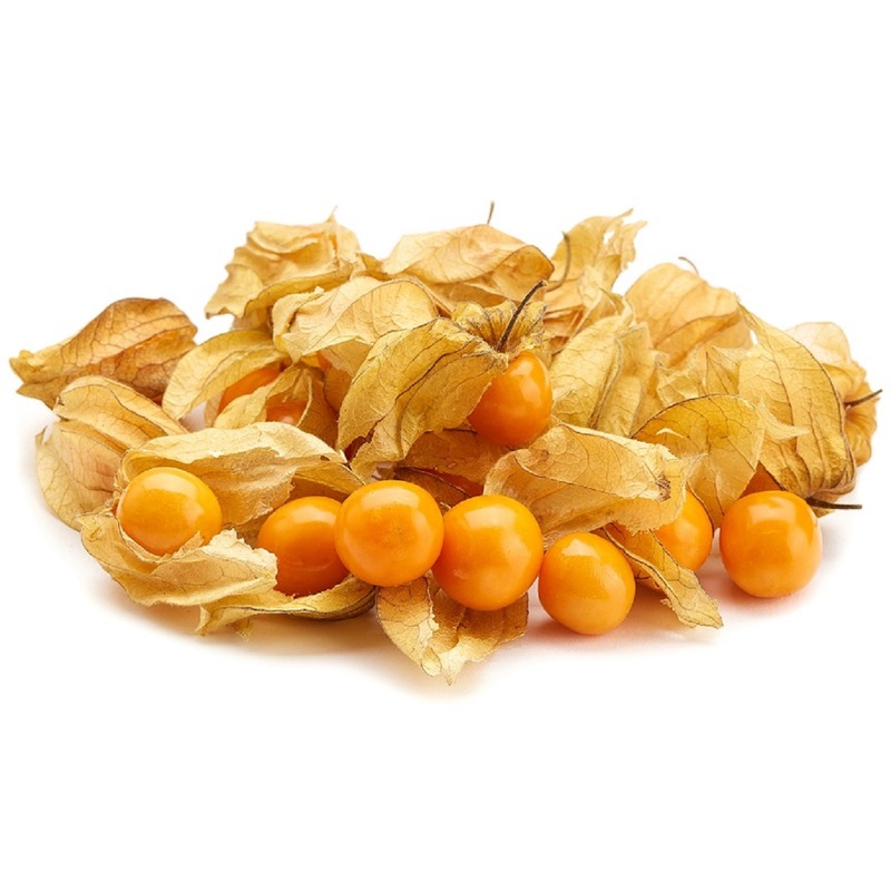 Изображение товара Физалис 100 г - свежие ягоды с богатым вкусом и пользой, упакованные в пластиковом контейнере