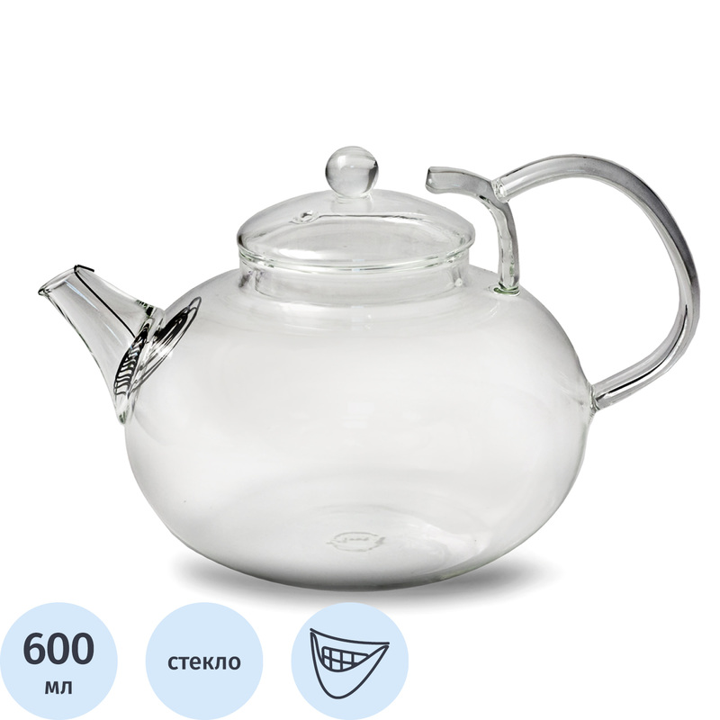 Изображение товара Чайник заварочный стеклянный Tima Иван-чай TP106 600 мл