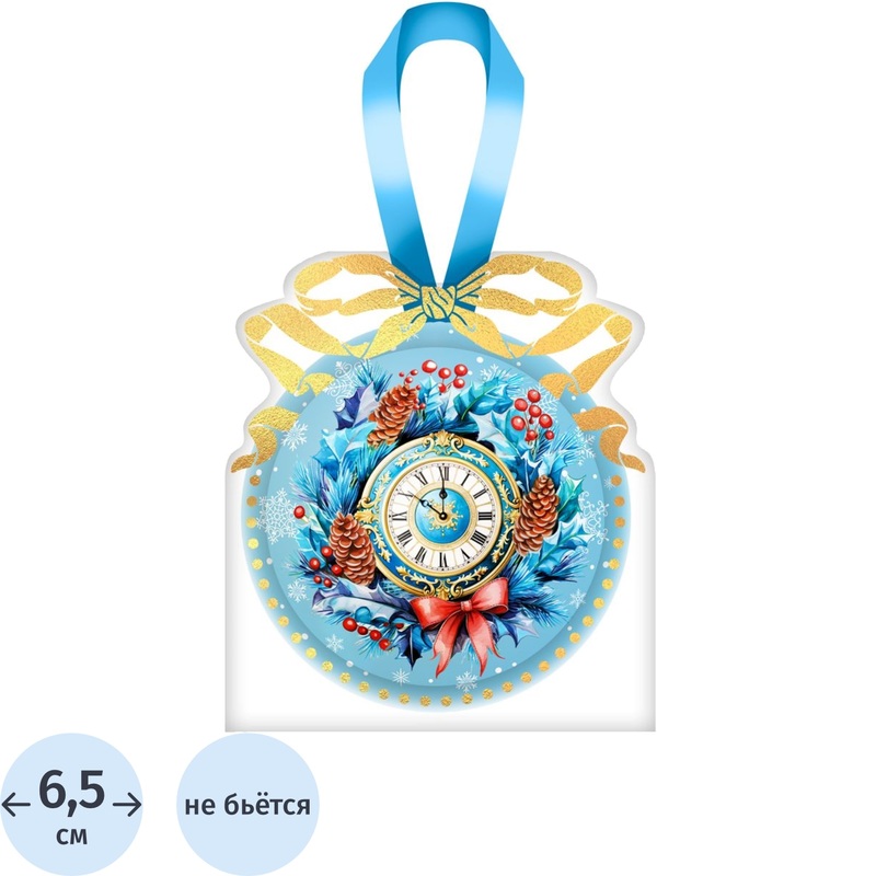 Изображение товара Ёлочный шар новогодний Magic Time металл разноцветный 6,5 см