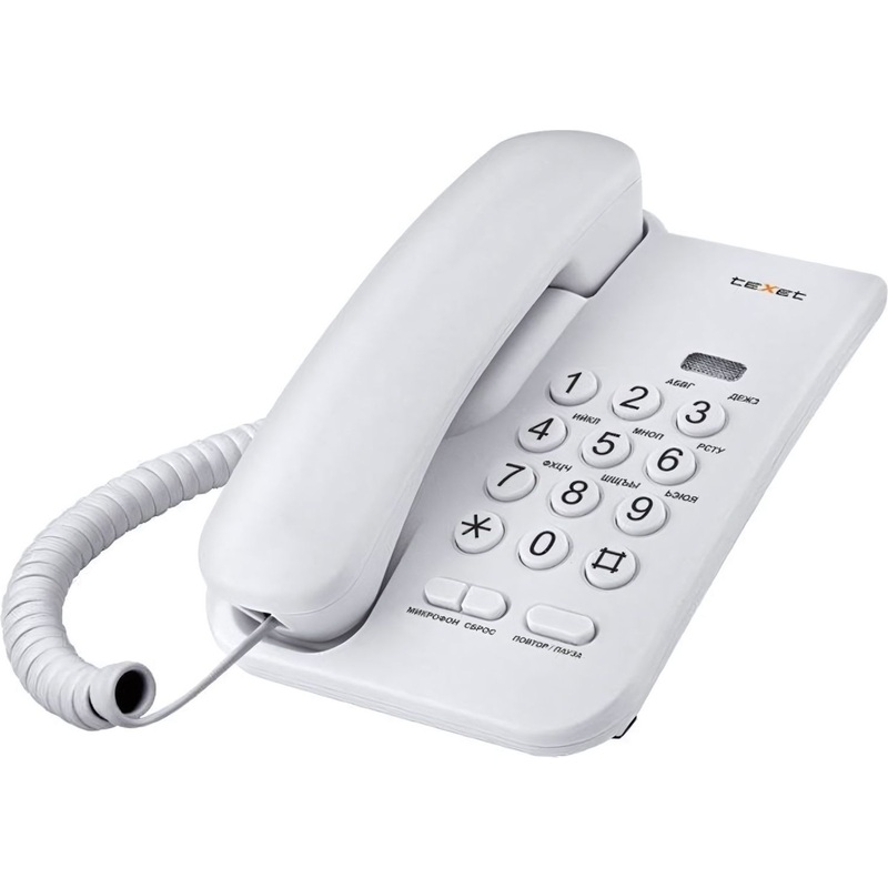 Изображение товара Проводной телефон teXet TX-212 светло-серый без дисплея