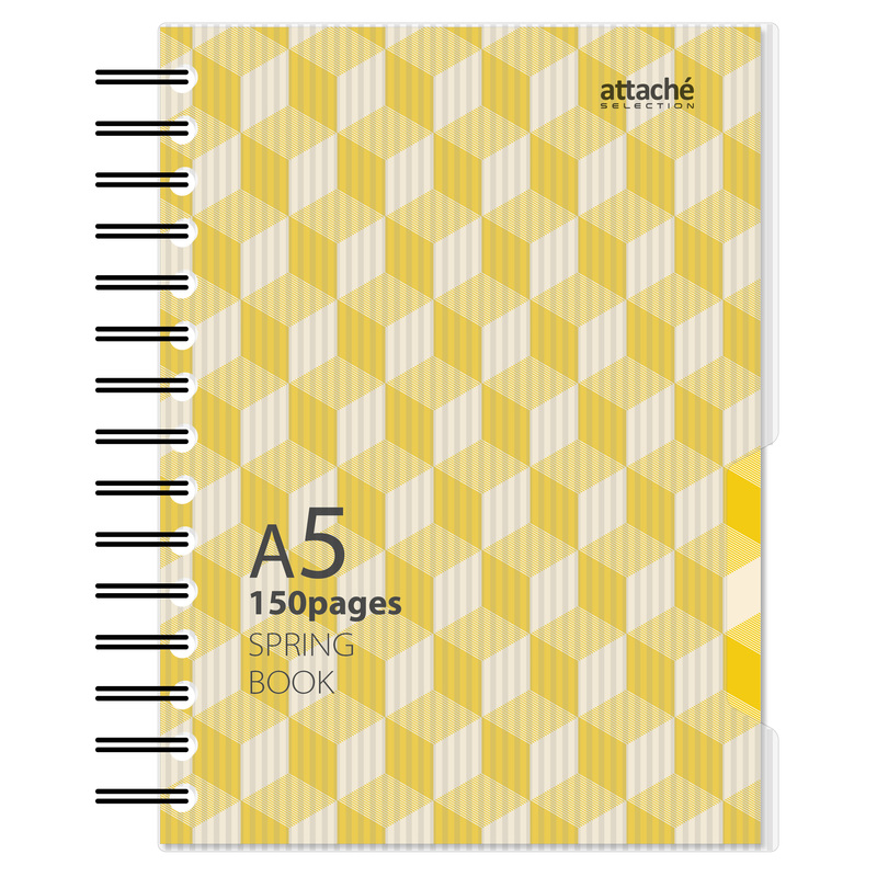 Изображение товара Бизнес-тетрадь Attache Selection Spring Book А5 150 листов жёлтая в клетку на спирали