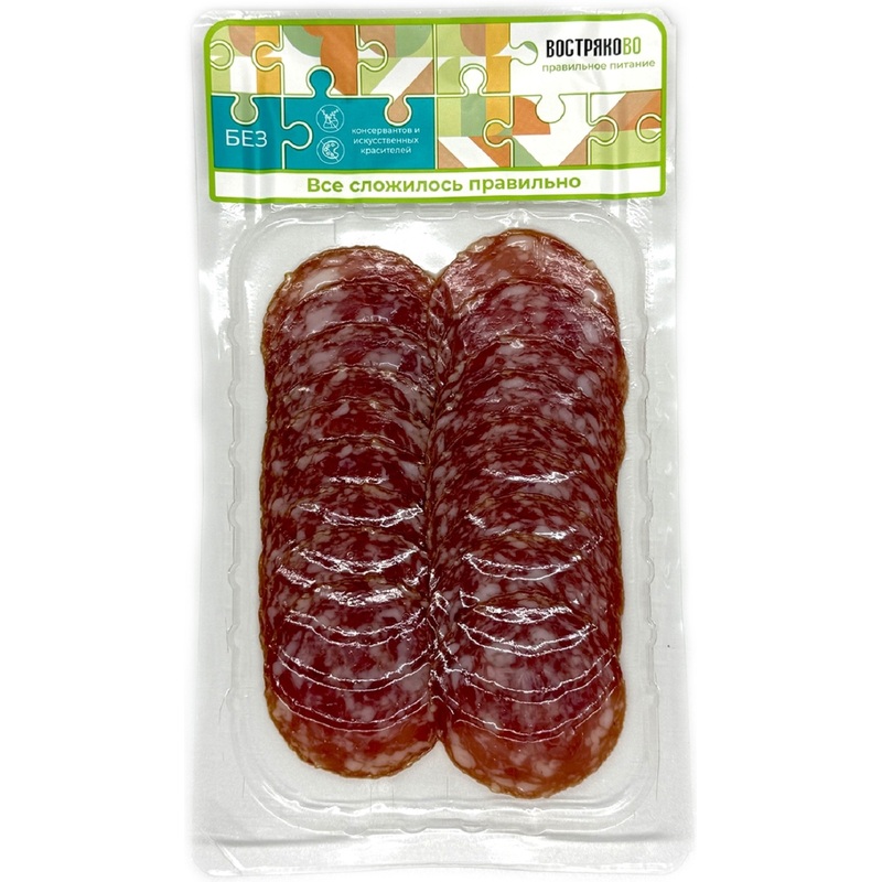 Изображение товара Колбаса Востряково Фелино полусухая сырокопченая 70 г для бутербродов и деликатесов