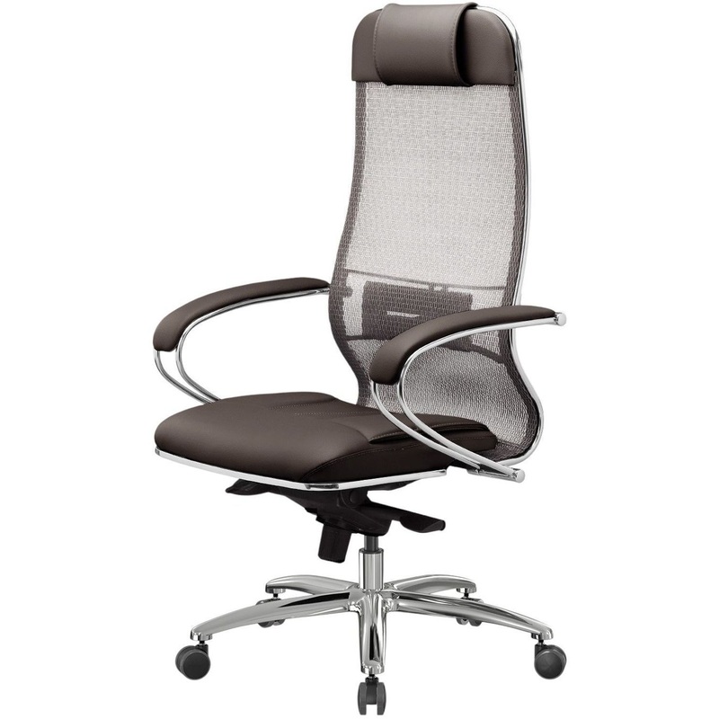 Изображение товара Кресло для руководителя Метта Samurai эргономичное темно-коричневое с подголовником