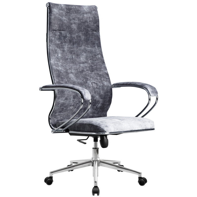 Изображение товара Кресло для руководителя эргономичное Метта светло-серое/чёрное (ткань, металл)