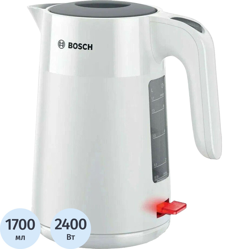 Изображение товара Электрический чайник Bosch TWK2M161 белый мощный и безопасный