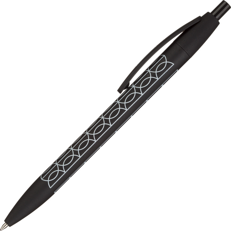 Изображение товара Ручка шариковая автоматическая Attache Comfort синяя корпус soft touch (черный корпус, толщина линии 0.5 мм)