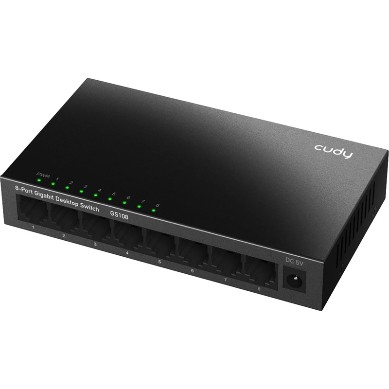 Изображение товара Коммутатор Cudy GS108 8-Port Gigabit Metal Switch неуправляемый быстрее 1 Гбит/с