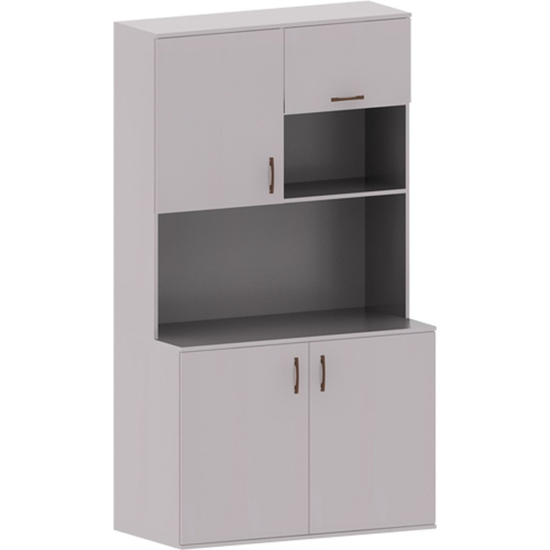 Изображение товара Мини-кухня Ринг КМ 214 серый для дома и офиса 1200х600х2135 мм