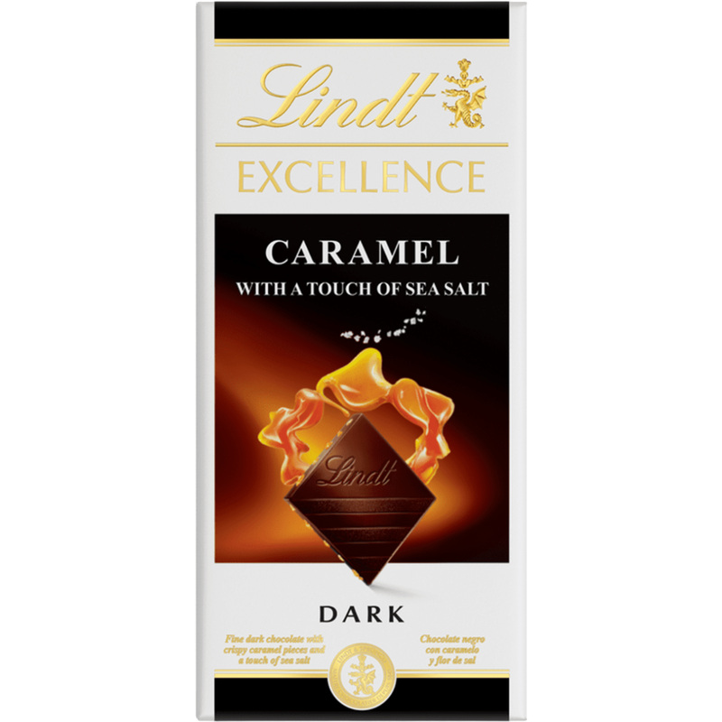 Изображение товара Шоколад Lindt темный с морской солью и карамелью 100 г
