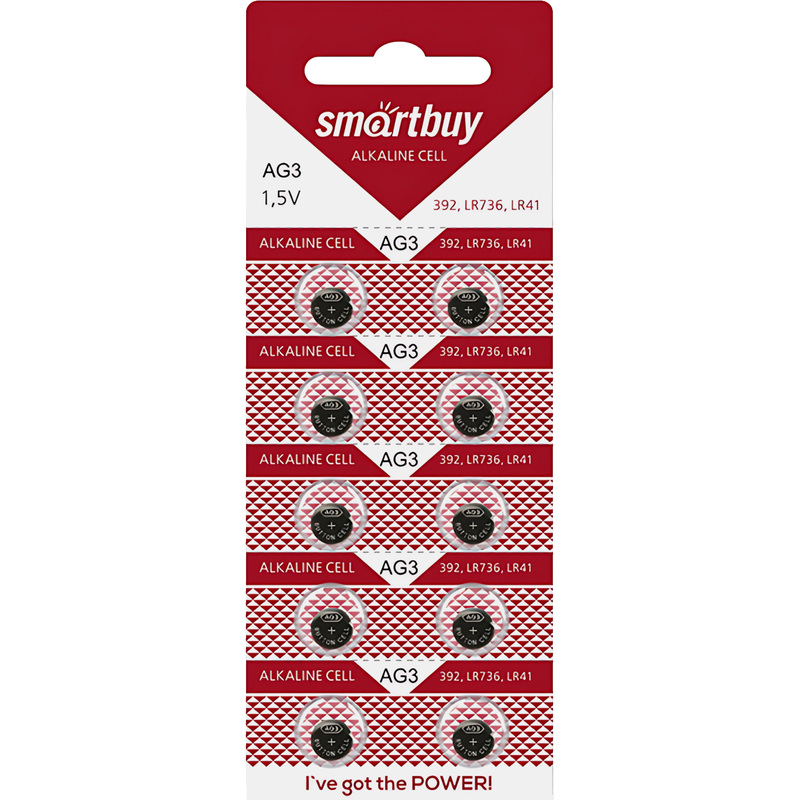 Изображение товара Батарейка LR41 Smartbuy таблетка 10 штук в упаковке надежный источник энергии