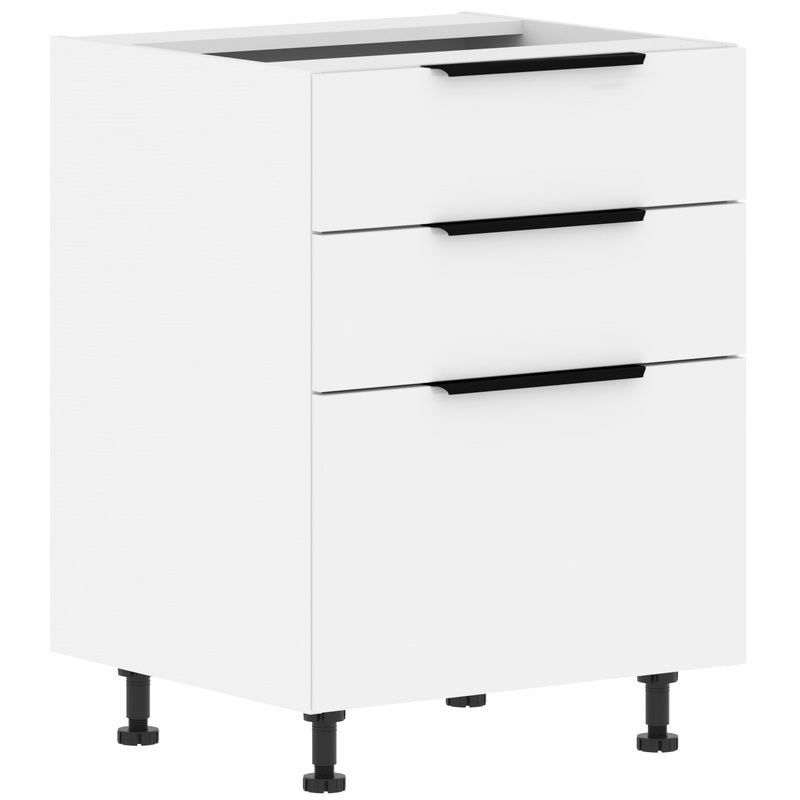 Изображение товара Шкаф напольный Ibiza (белая эмаль/белый, 600х560х820 мм, 3 ящика)