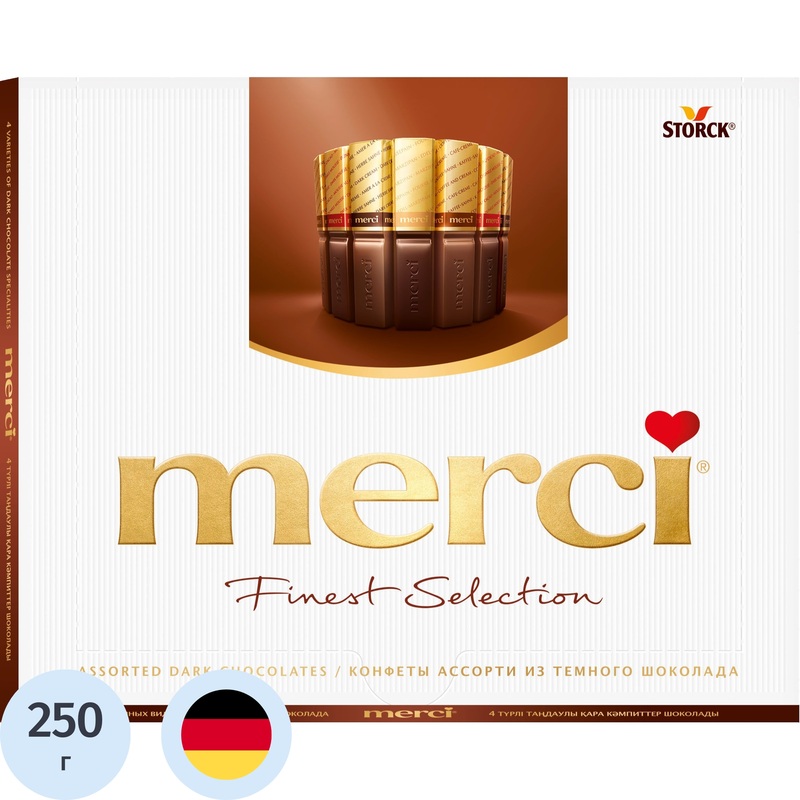 Изображение товара Шоколадные конфеты Merci ассорти из тёмного шоколада 250 г