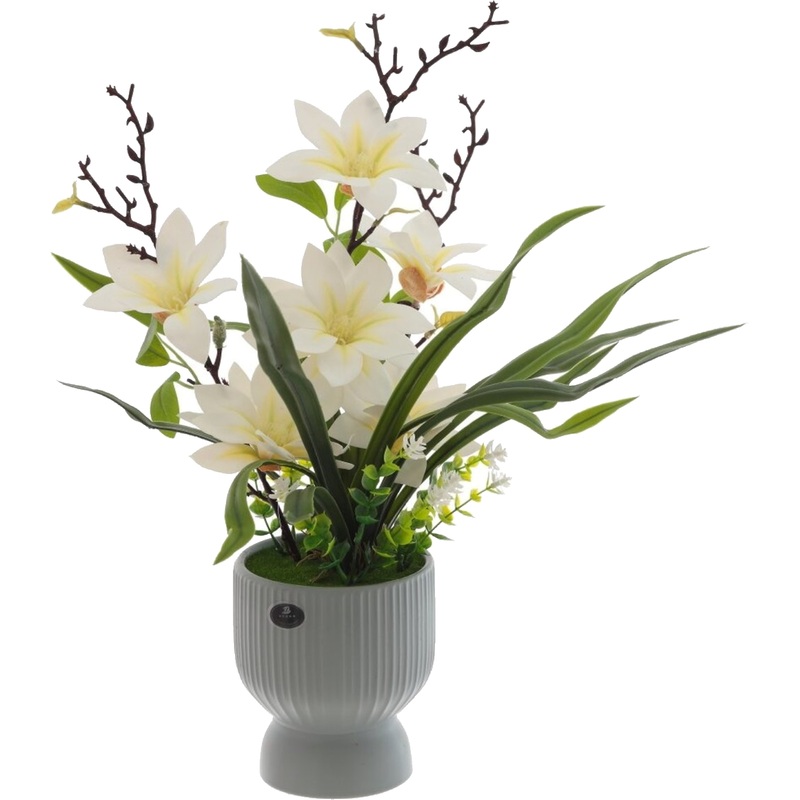 Изображение товара Композиция из искусственных цветов в горшке 47 см для дома и офиса