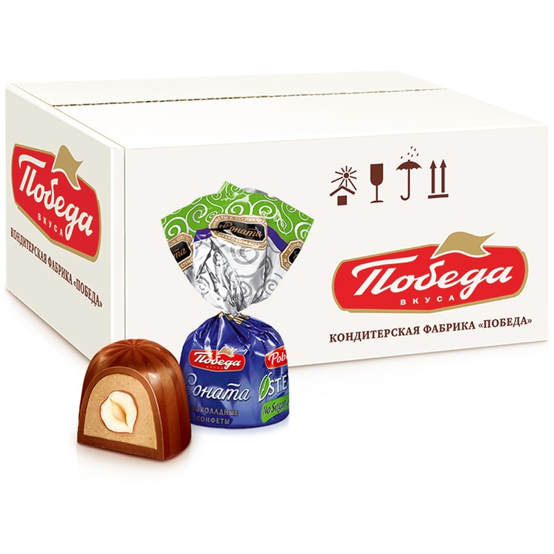 Изображение товара Конфеты шоколадные Победа вкуса Соната с лесным орехом без сахара 2 кг