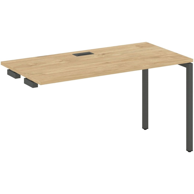 Изображение товара Стол-приставка SN-4P.OPRS-021 из ЛДСП с металлическим каркасом антрацит и тиковый светлый