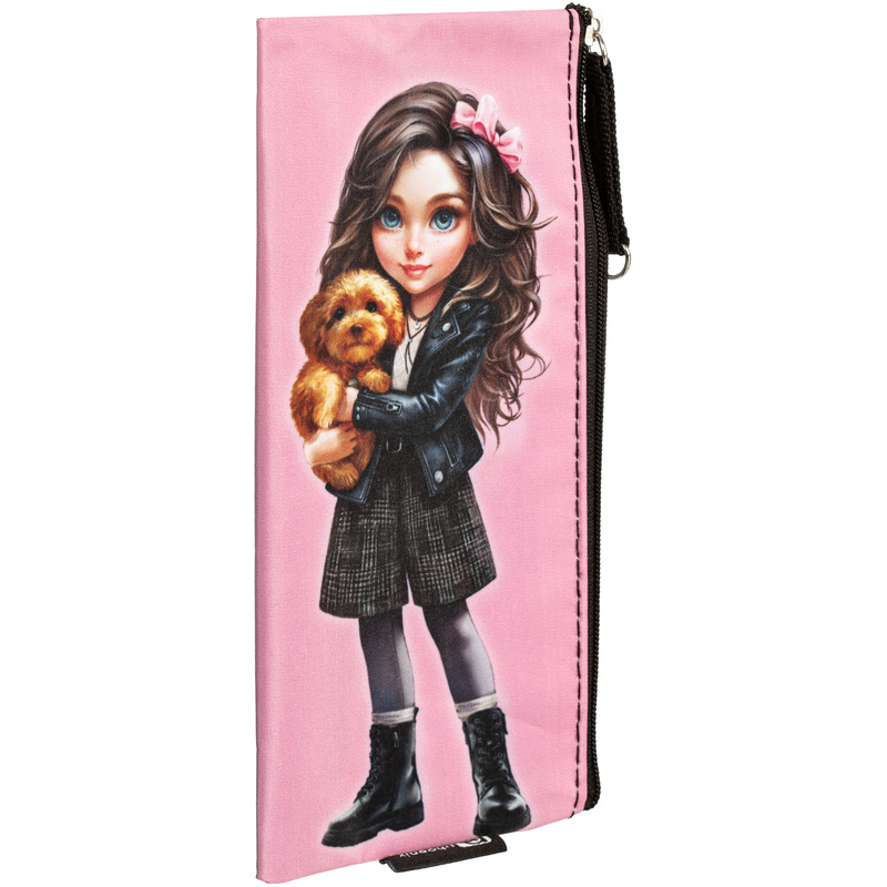 Изображение товара Пенал-косметичка односекционный Феникс+ Брюнетка с собачкой