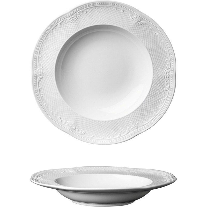 Изображение товара Фарфоровая тарелка Noble Aristocrat 23 см белая универсальная для горячих и холодных блюд