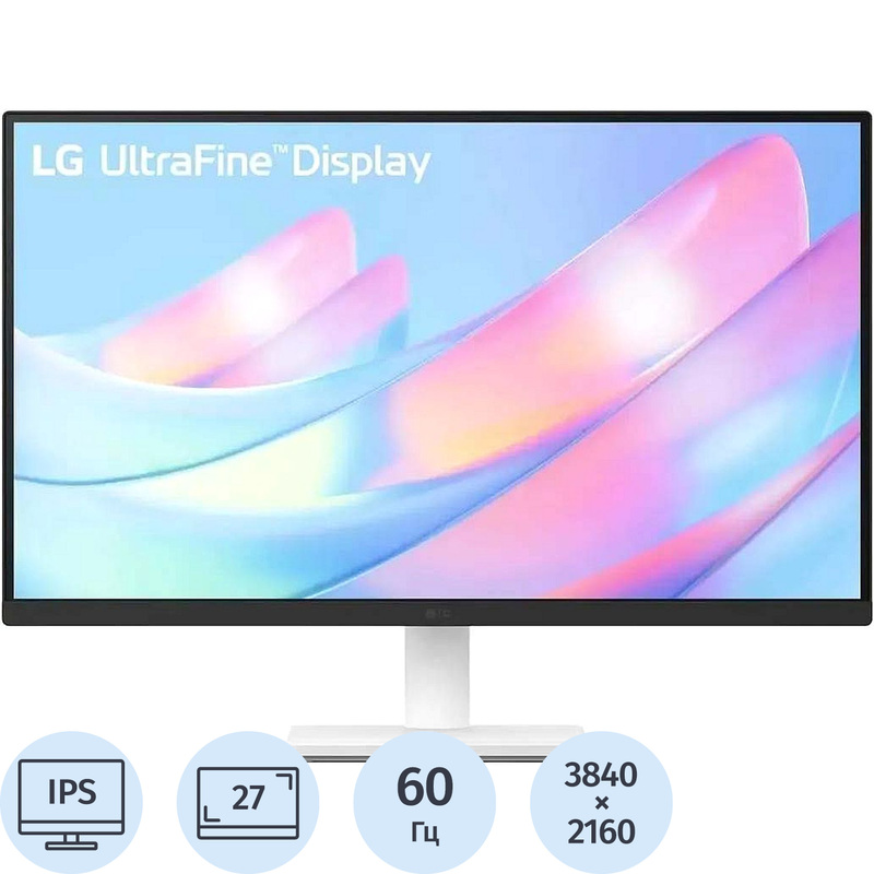 Изображение товара Монитор 27 LG 27US500-W белый 4K IPS HDR USB HDMI Displayport