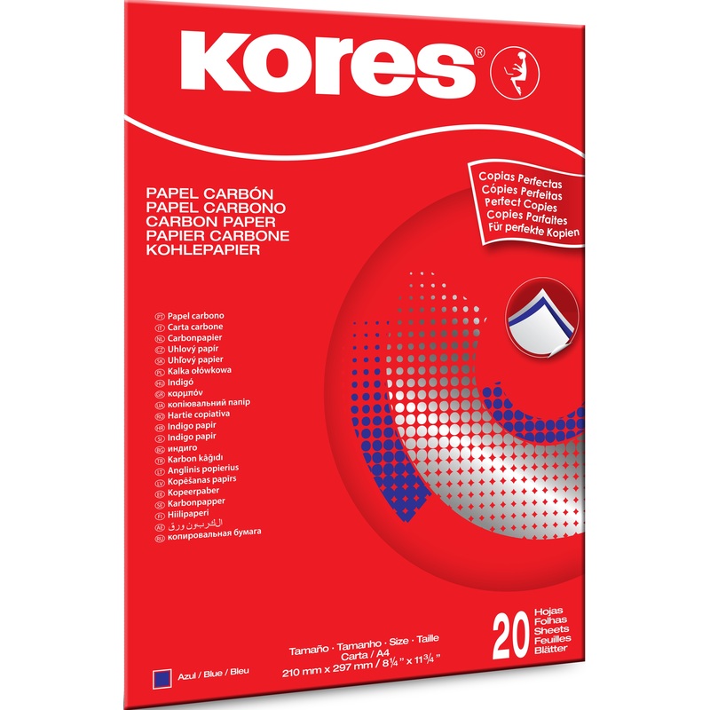 Изображение товара Копировальная бумага Kores 1200 синяя А4 20 листов