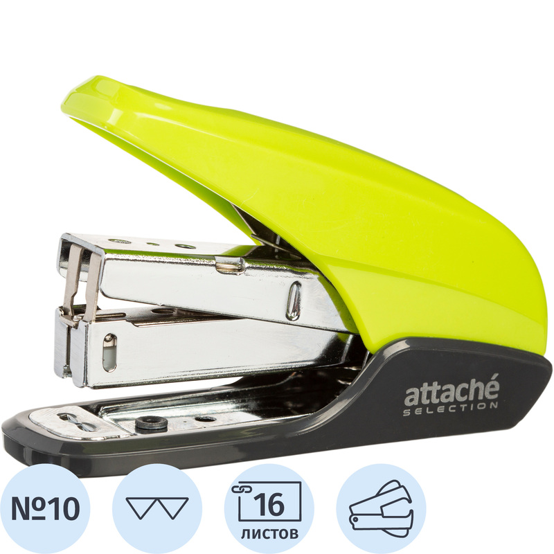 Изображение товара Степлер Attache (Attache Selection) до 16 листов салатовый (скобы № 10, с антистеплером, энергосберегающий)