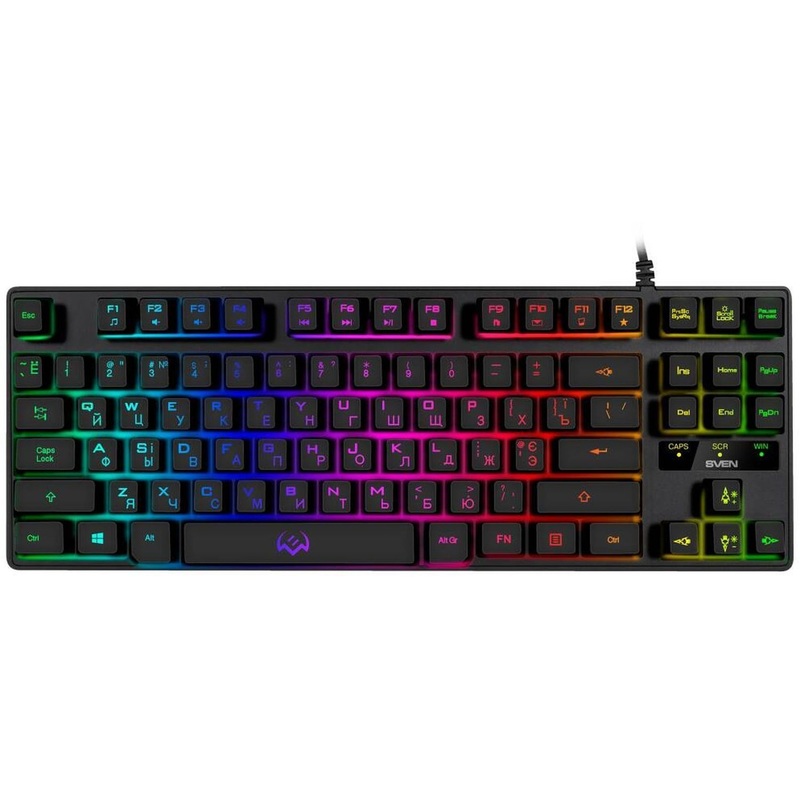 Изображение товара Клавиатура Sven KB-G7400 мембранная с подсветкой черная проводная USB