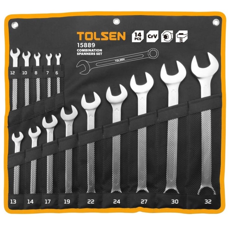 Изображение товара Набор комбинированных ключей Tolsen 6-32 мм 14 предметов TT15889