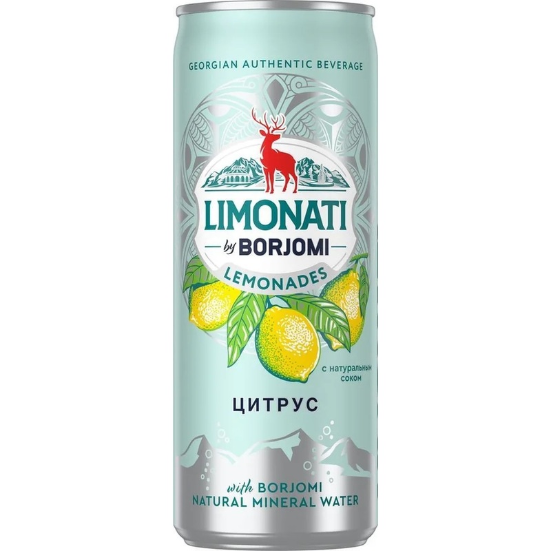Изображение товара Газированный напиток Боржоми Лимонати цитрус 0.33 л натуральный грузинский лимонад