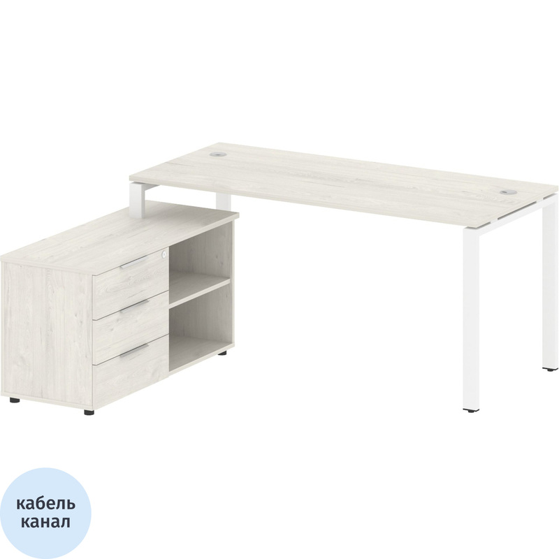 Изображение товара Стол угловой Metal System Style БП.РС-СТС-2.4 Л с тумбой 1700х1520х750 мм