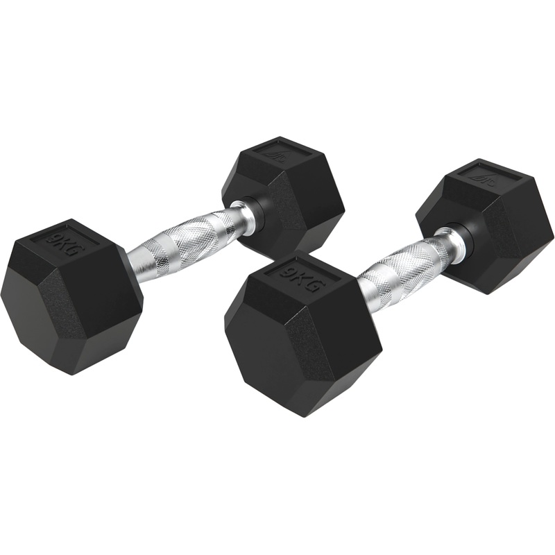 Изображение товара Набор гантелей гексагональные 18 кг по 9 кг 2 шт DFC DB001-9