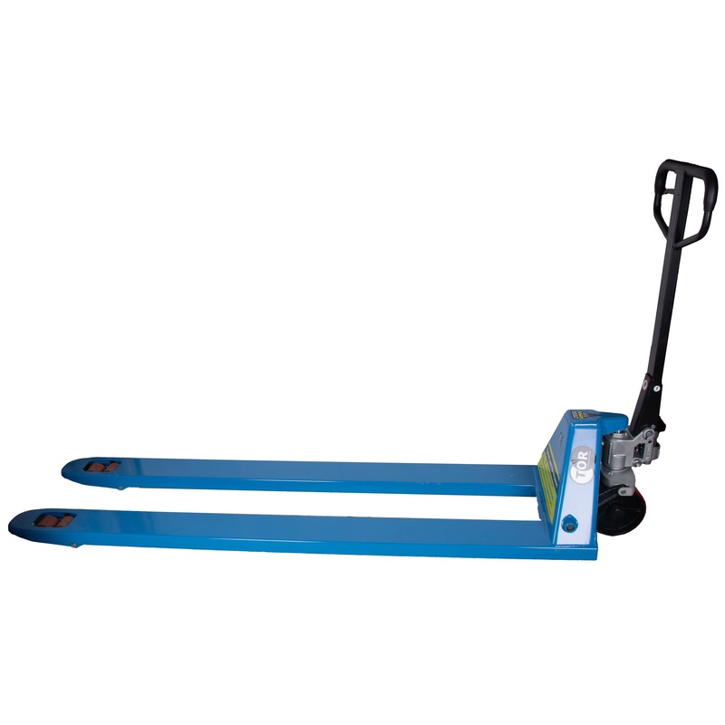 Изображение товара Гидравлическая тележка Tor RHP 2500 кг с удлиненными вилами и полиуретановыми колесами