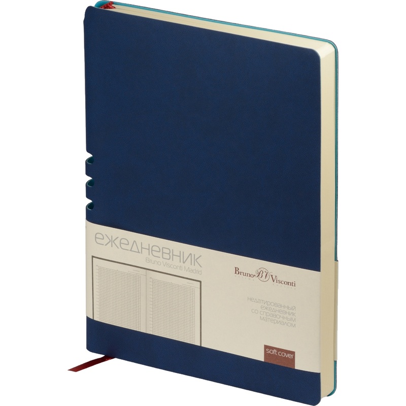 Изображение товара Ежедневник Bruno Visconti Madrid недатированный А5 искусственная кожа Soft Touch синий 136 листов