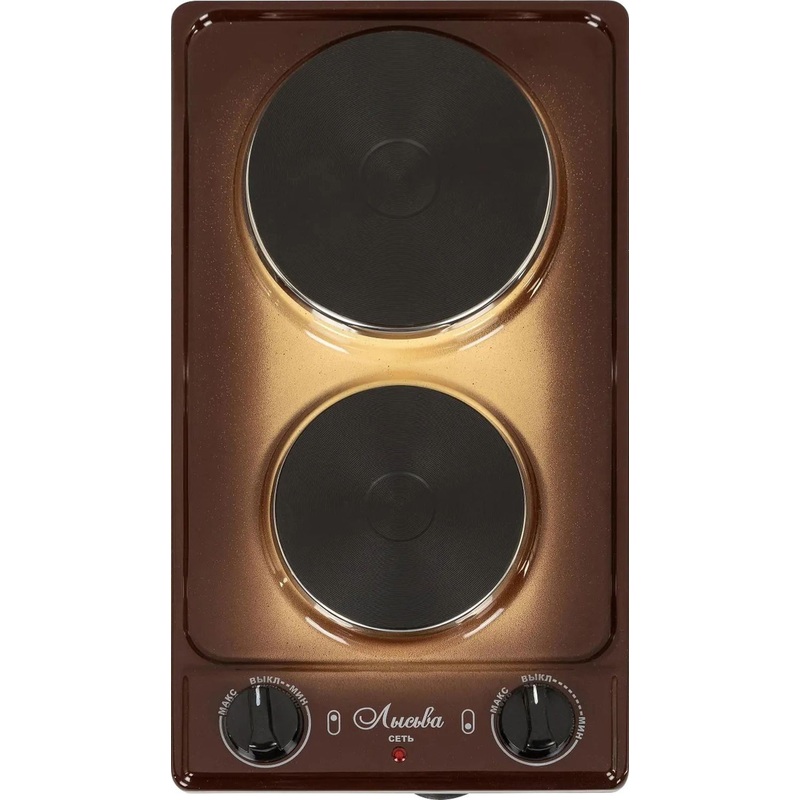 Изображение товара Электрическая настольная плита Лысьва ЭПБ 22 коричневая с 2 конфорками