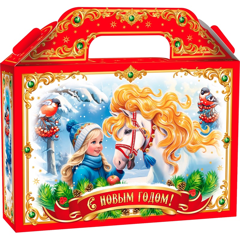 Изображение товара Новогодний сладкий подарок РОКО Тройка 1000 г с конфетами в оригинальной упаковке