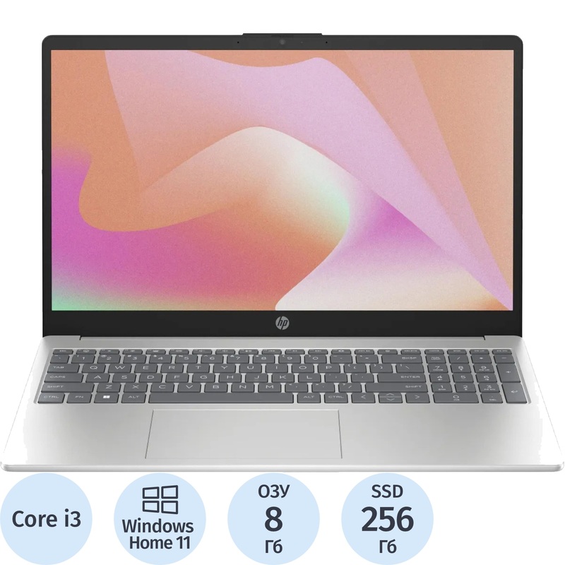 Изображение товара Ноутбук HP 15-fd0131wm 15.6" Silver Intel Core i3 N305/8 ГБ/SSD 256 ГБ/Intel UHD Graphics (9C9A2UA)