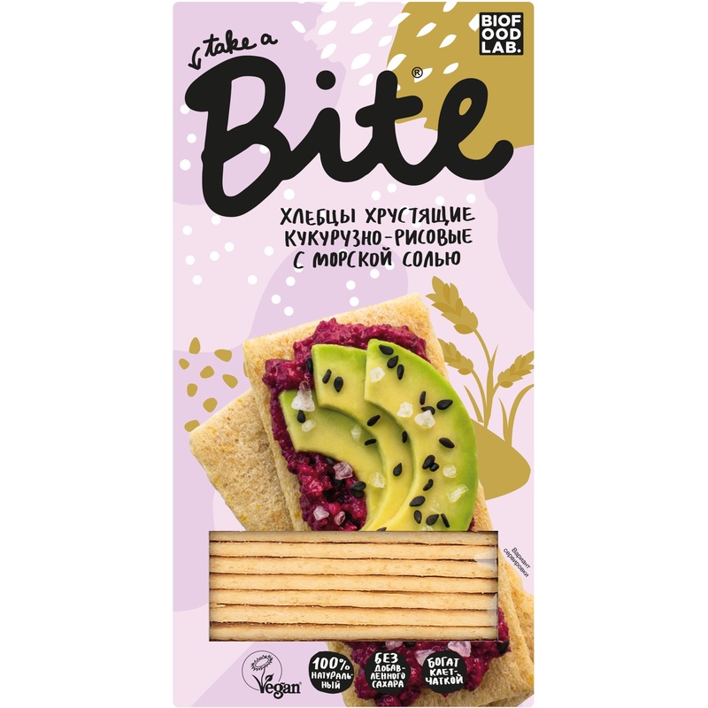 Изображение товара Хлебцы Bite кукурузно-рисовые с морской солью без глютена 150 г