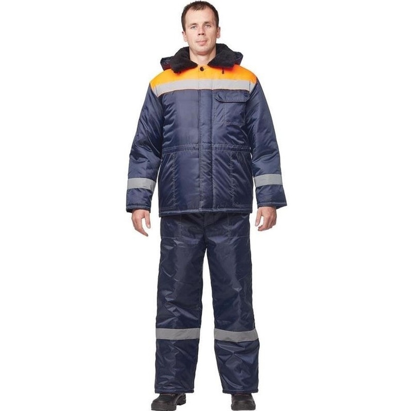 Изображение товара Куртка рабочая зимняя мужская з32-КУ оксфорд синяя/оранжевая